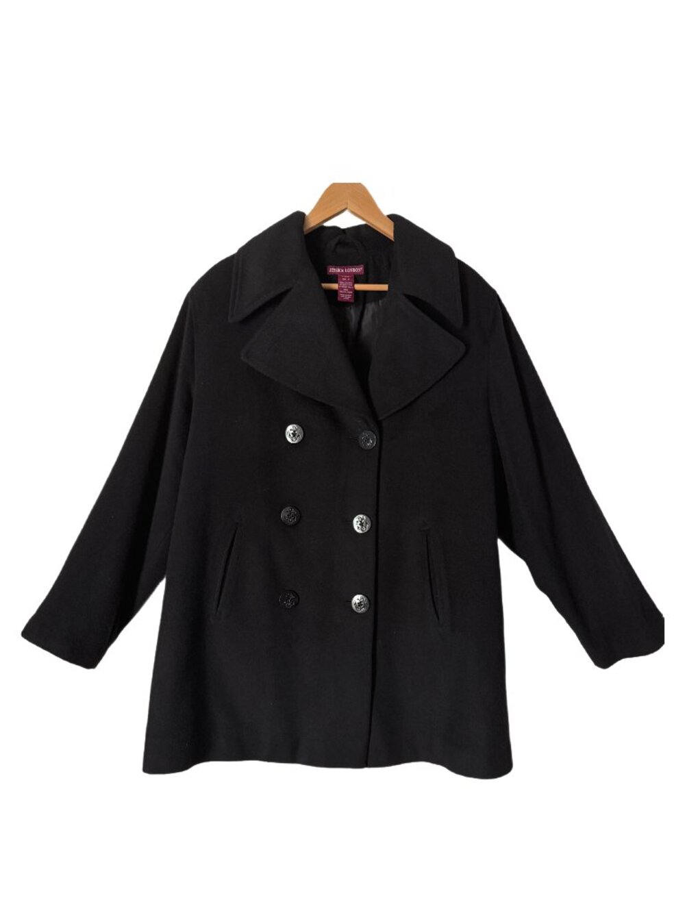 Jessica London Black Peacoat